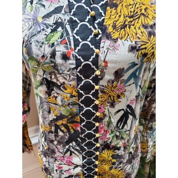 Sapphire Women's Multicolor Polyester V-Neck Long Sleeve Pullover Kurti Size M - Picture 4 of 10